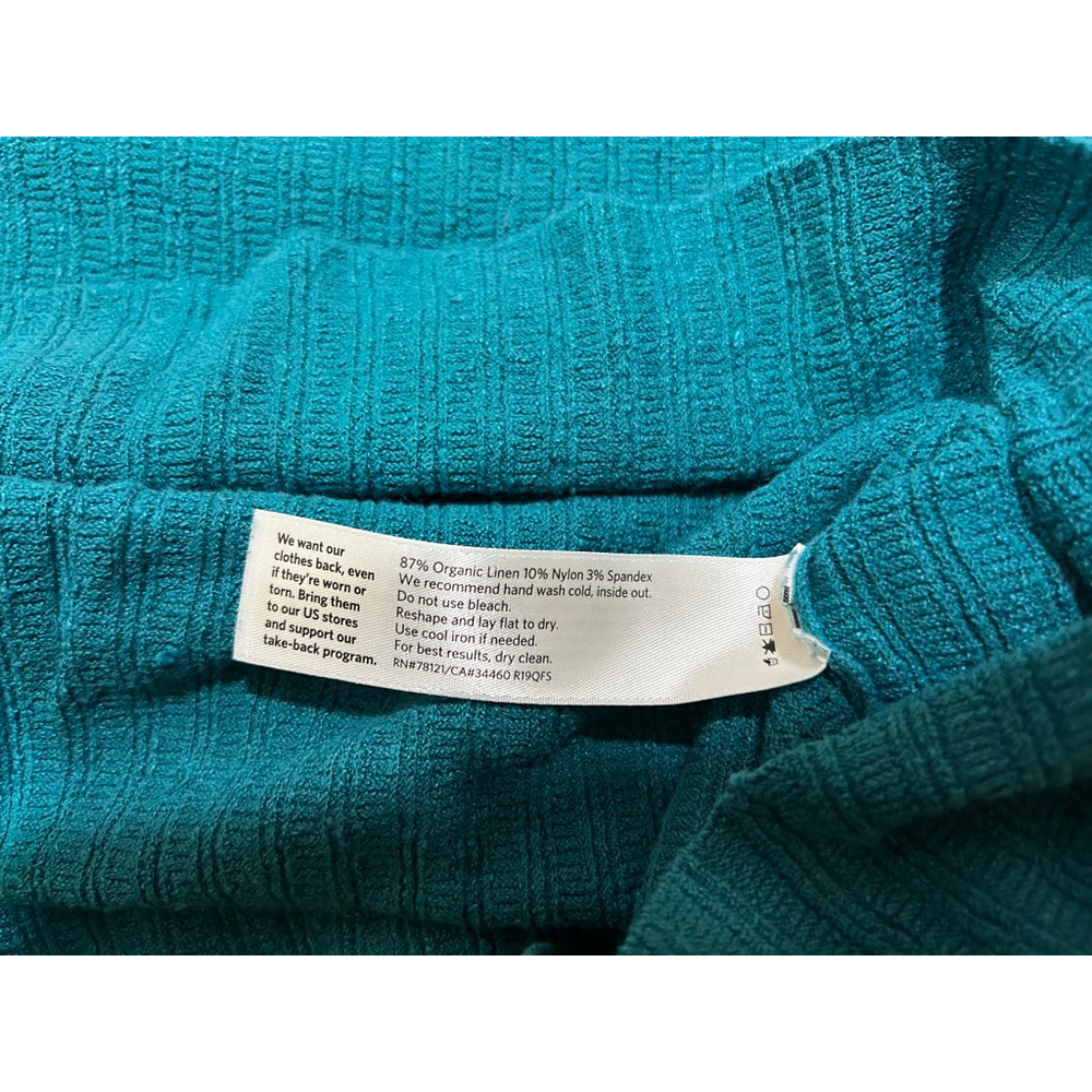 Eileen Fisher Petite Long Sleeve Tee SP Teal - Picture 7 of 8